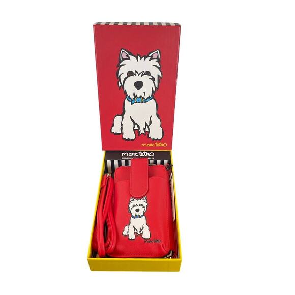 MARC TETRO PHONE CROSSBODY WRISTLET WESTIE RED WHITE TERRIER KAWAII COMES W BOX - Picture 16 of 16